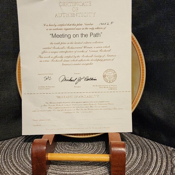Meeting On the Path - Norman Rockwell Collectable Plate VTG - Picture 4 of 8
